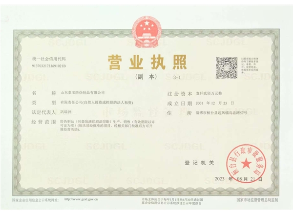 山東泰寶防偽制品有限公司